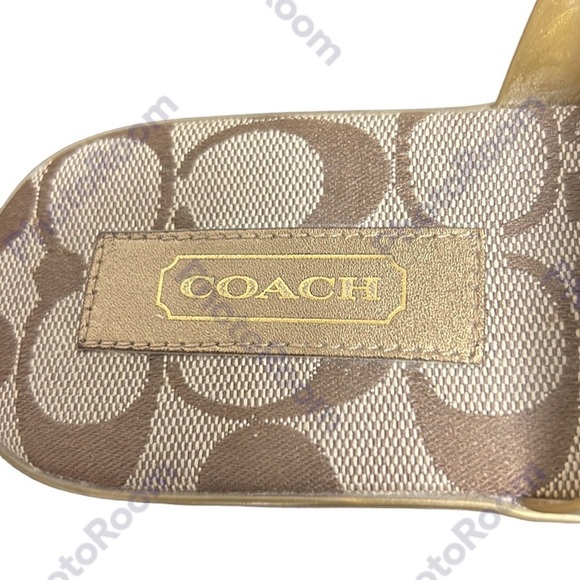 COACH | Rikki Metallic Sandal in Bronze Jelly Signature Gold Lobster Clasp‎ 6 - Picture 8 of 14